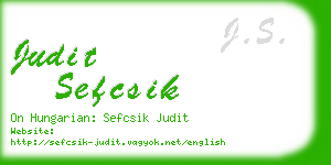 judit sefcsik business card